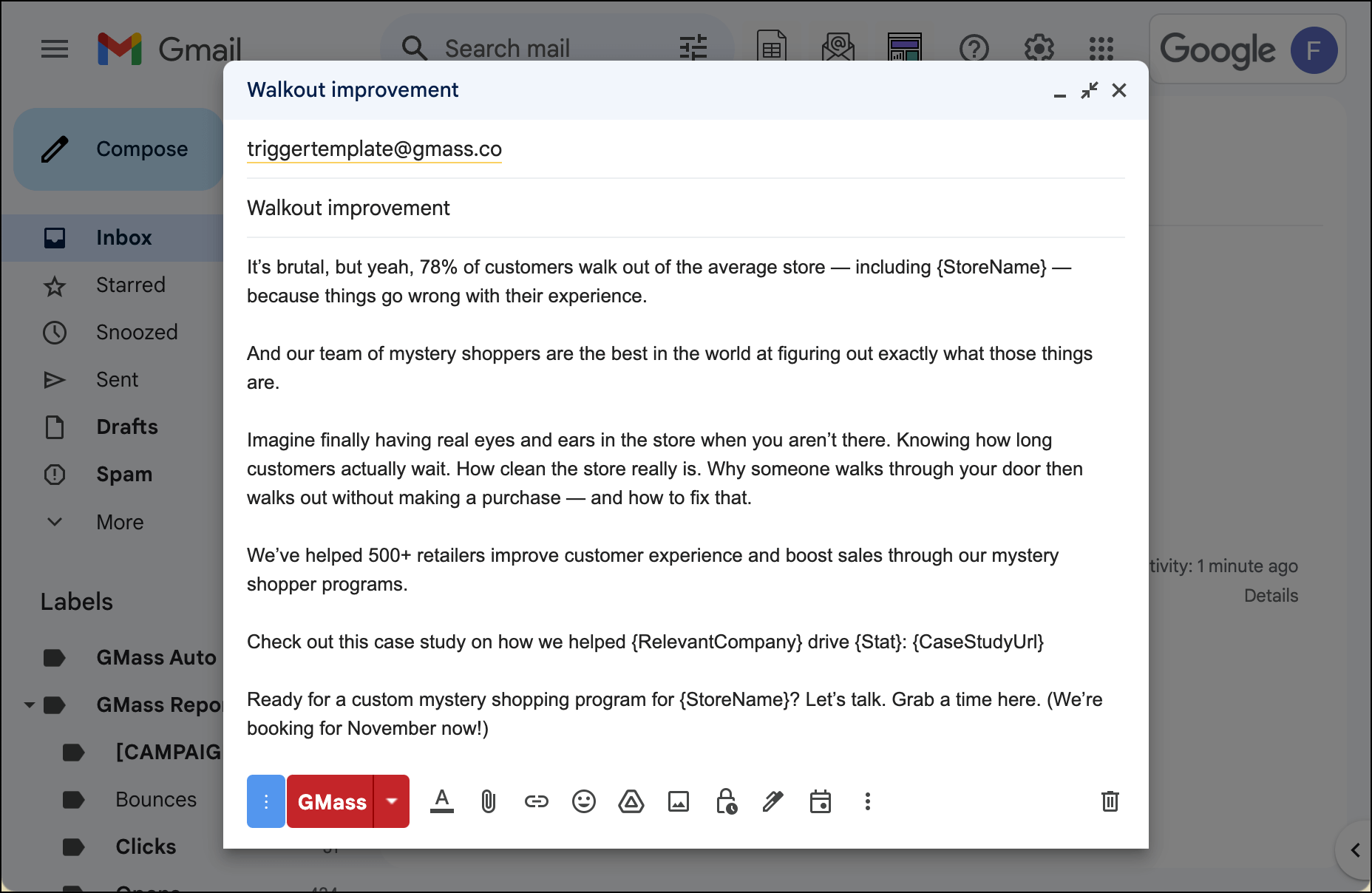 A longer email elaborating on the short email