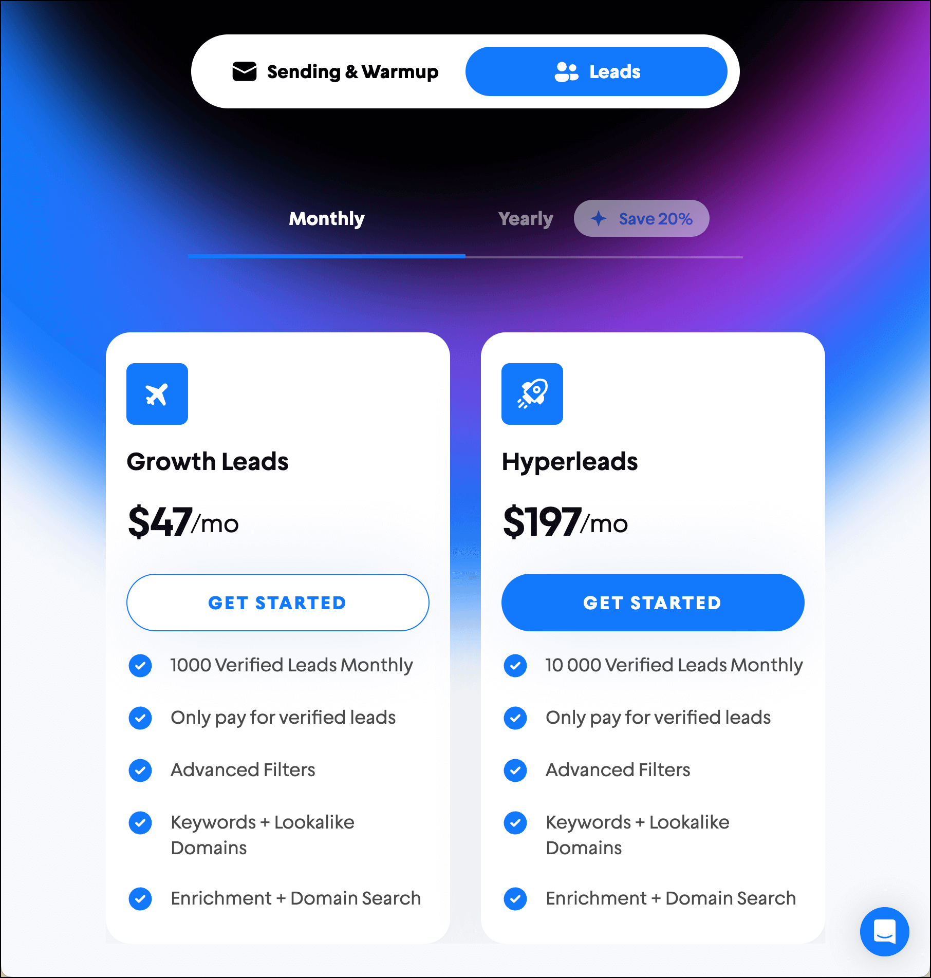Instantly has an add-on service to buy leads
