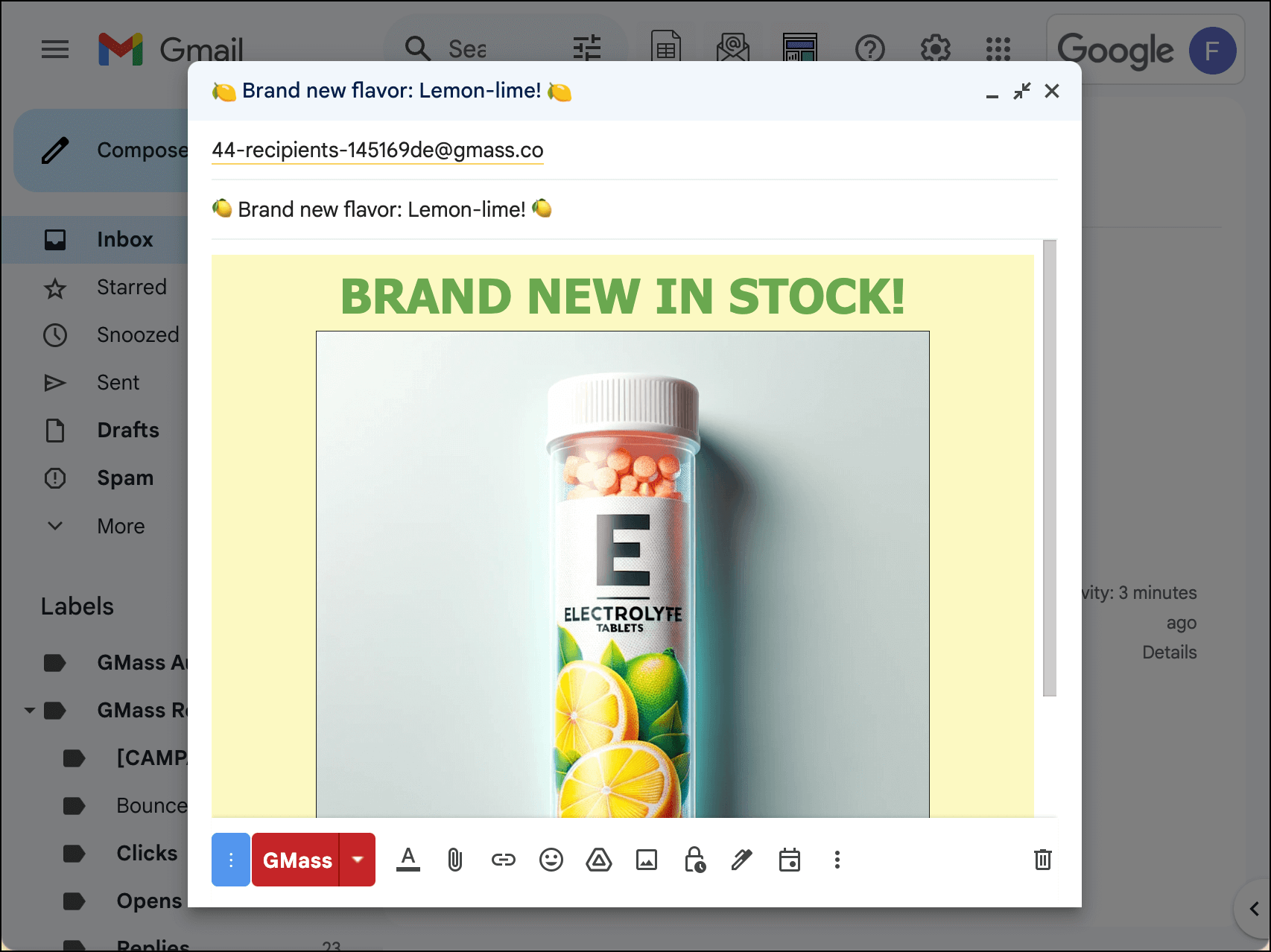 An eCommerce email marketing message