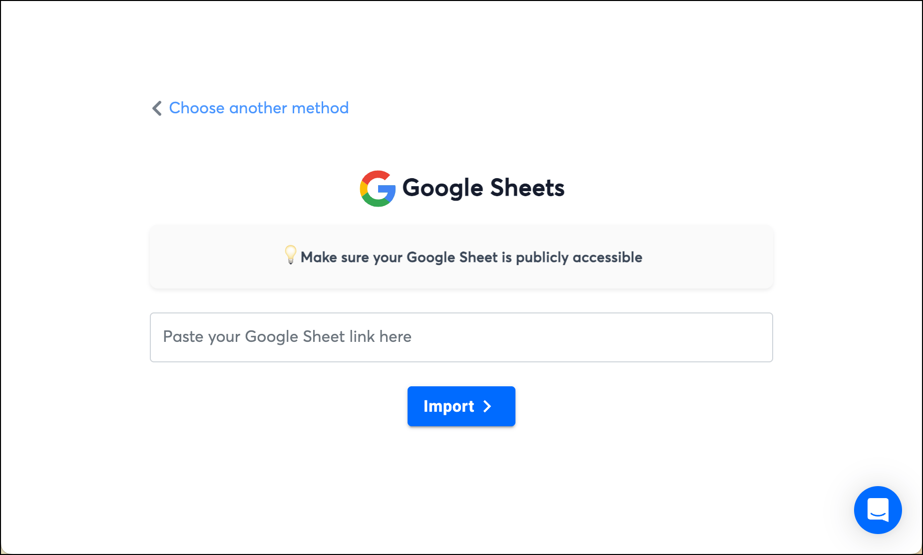 You upload a public Google Sheet static to Instantly