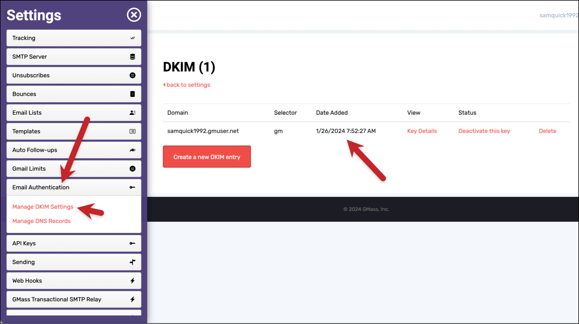 GMass created the DKIM record