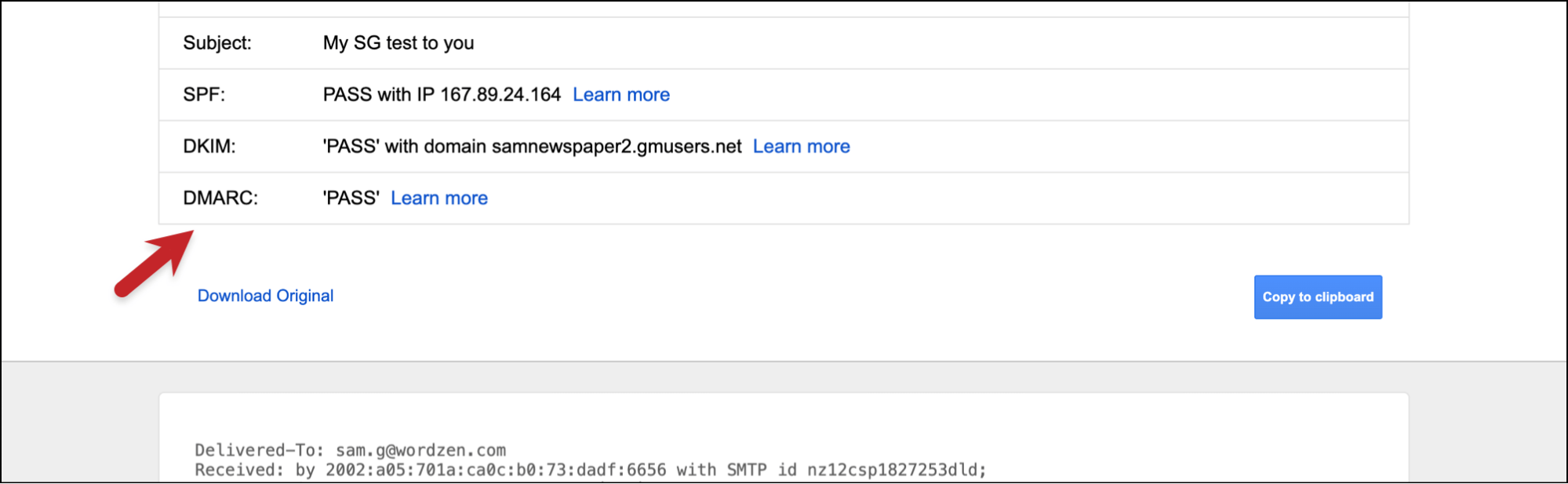 DMARC passes with SendGrid