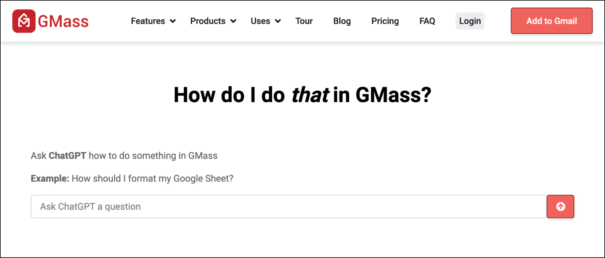 The GMass ChatGPT AI chatbot assistant interface