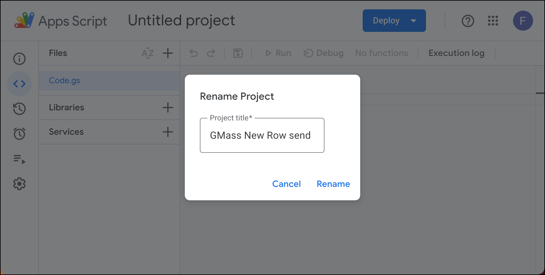 You can optionally rename this project