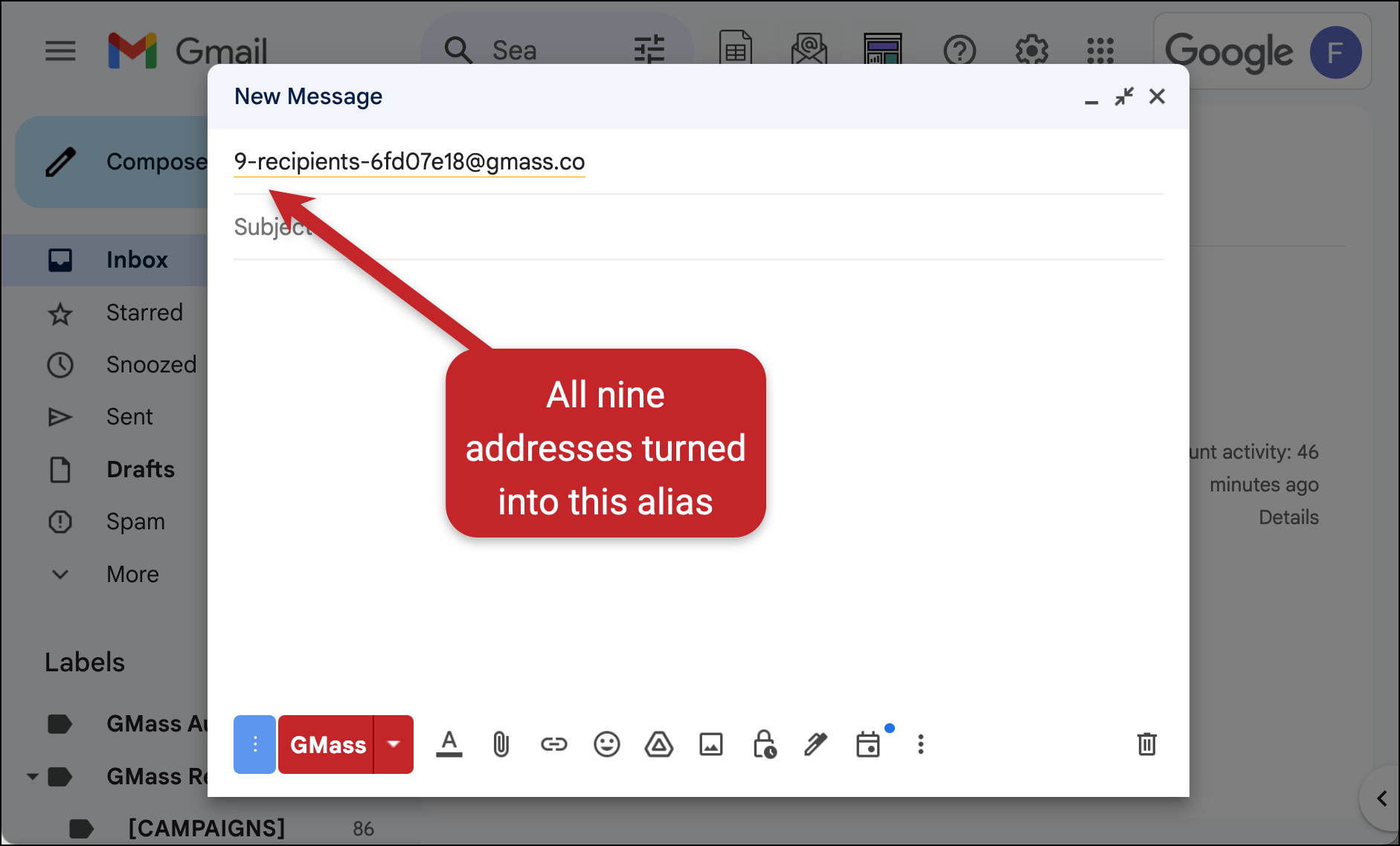 GMass takes the prospect data
