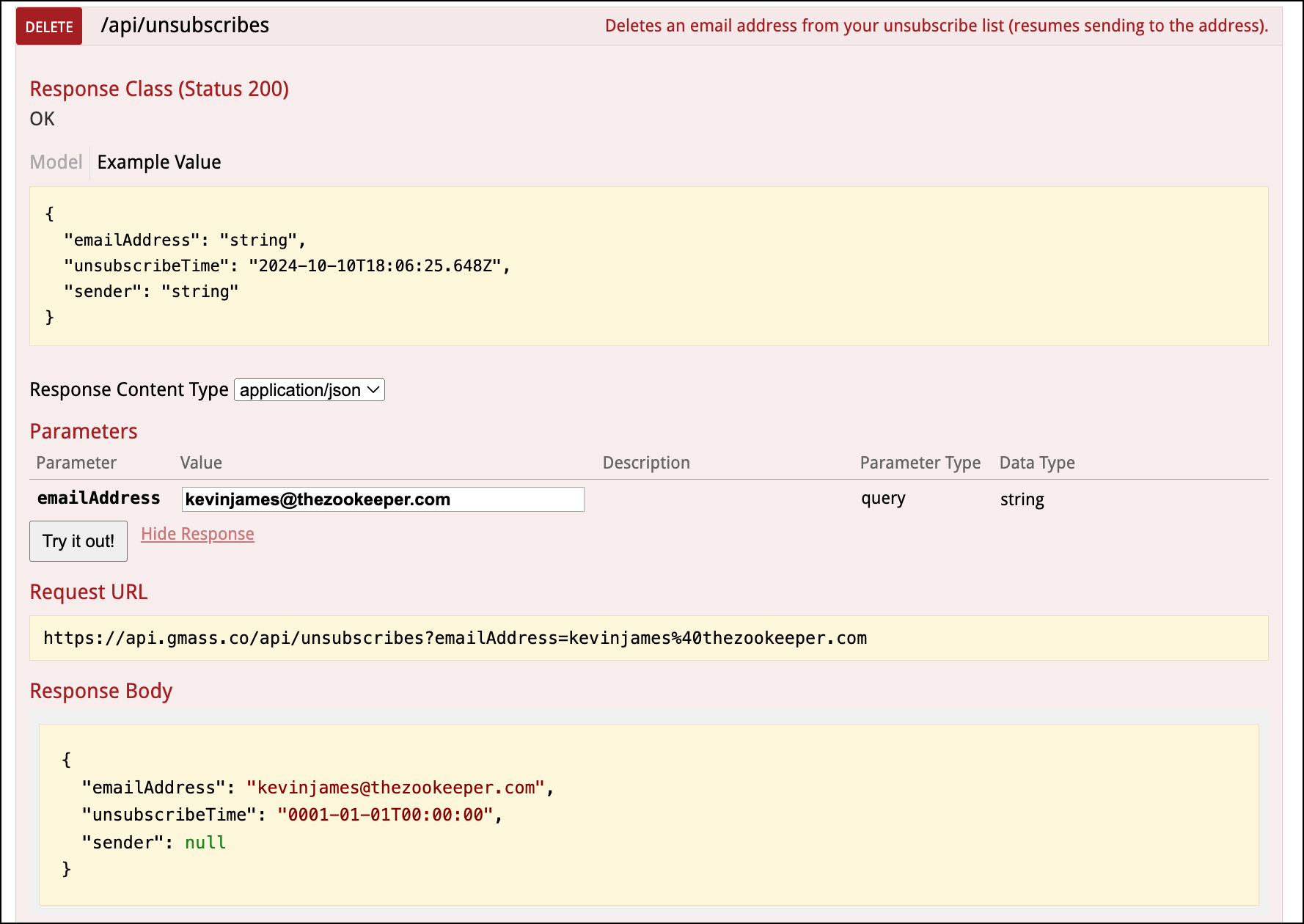 Removing an address from my unsubscribe list