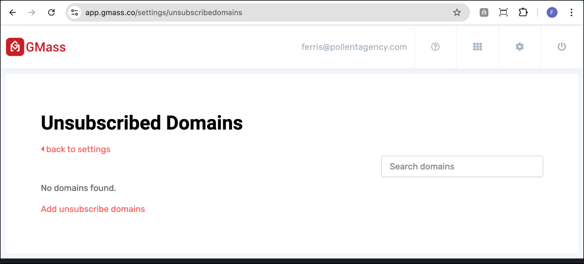 Seeing my domain was unsubscribed