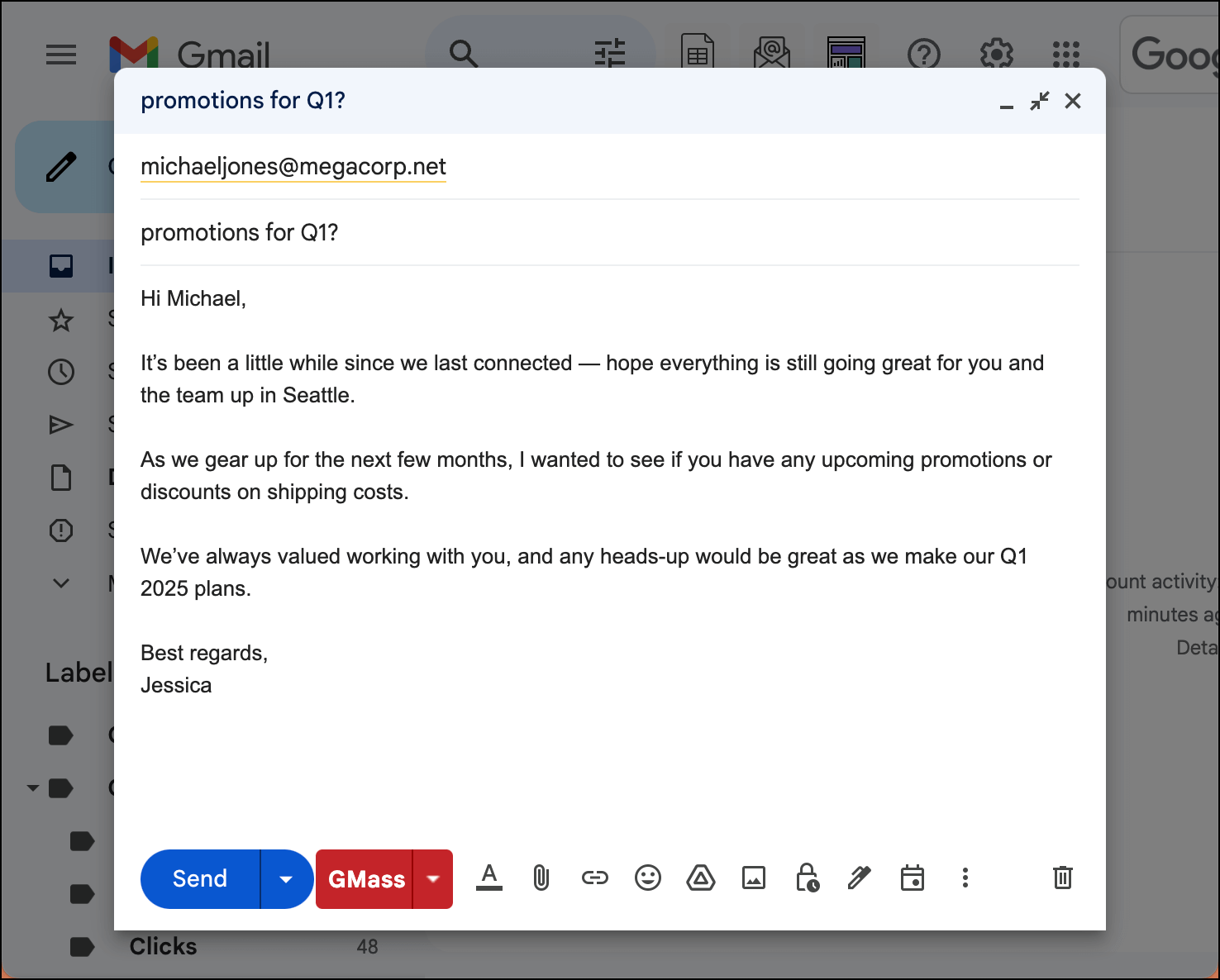 Casual email ending with best regards