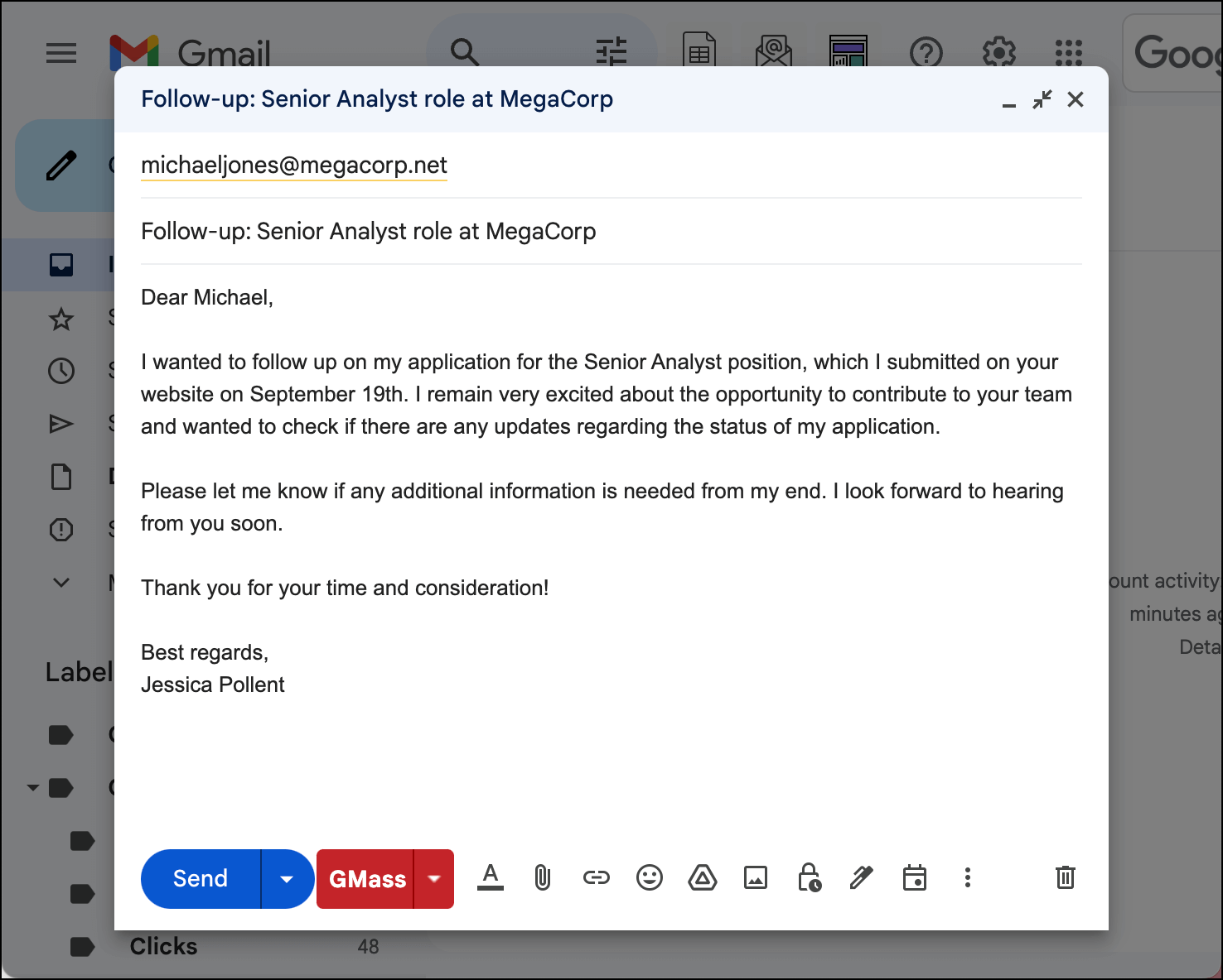 Formal email ending with best regards