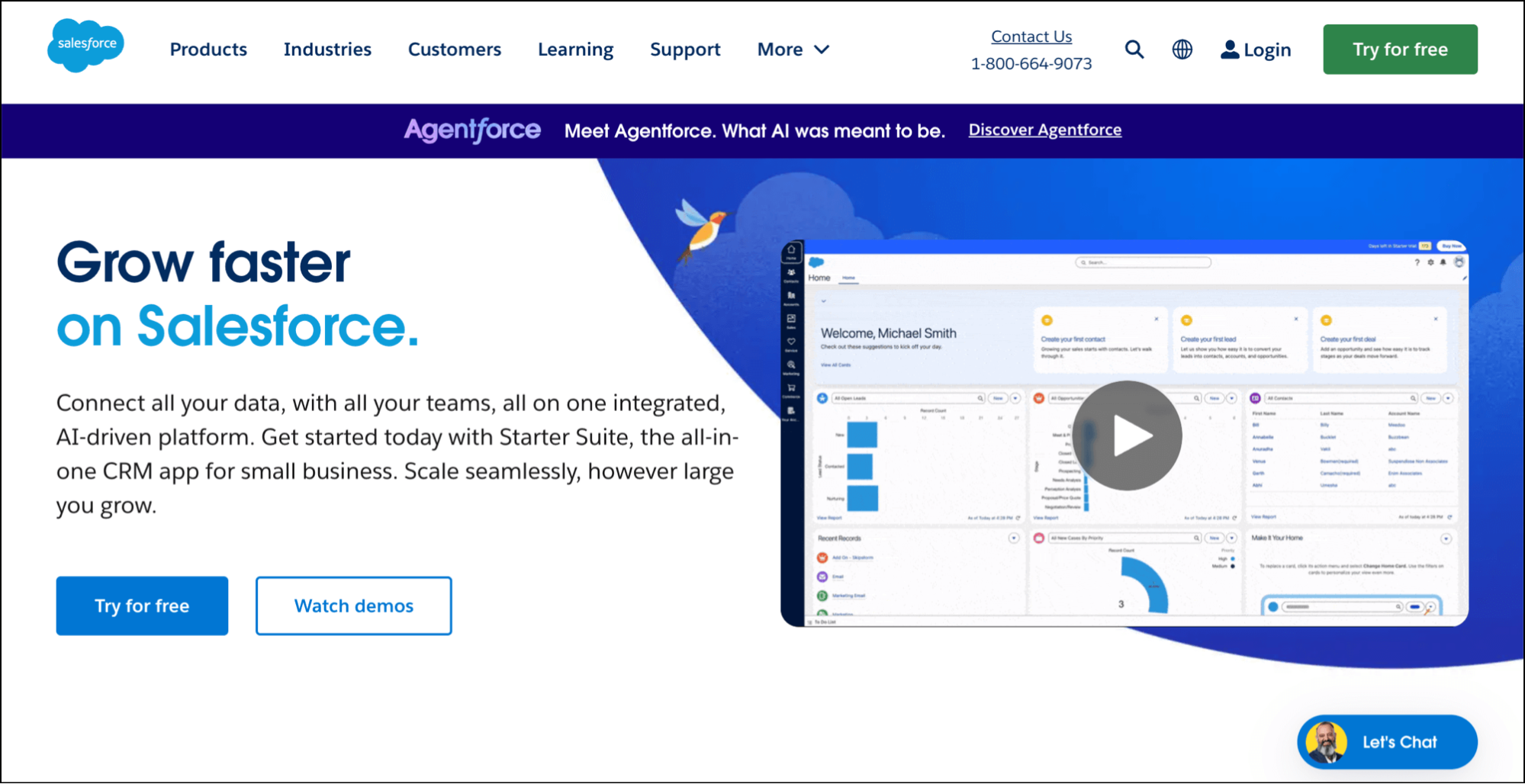 Salesforce's homepage