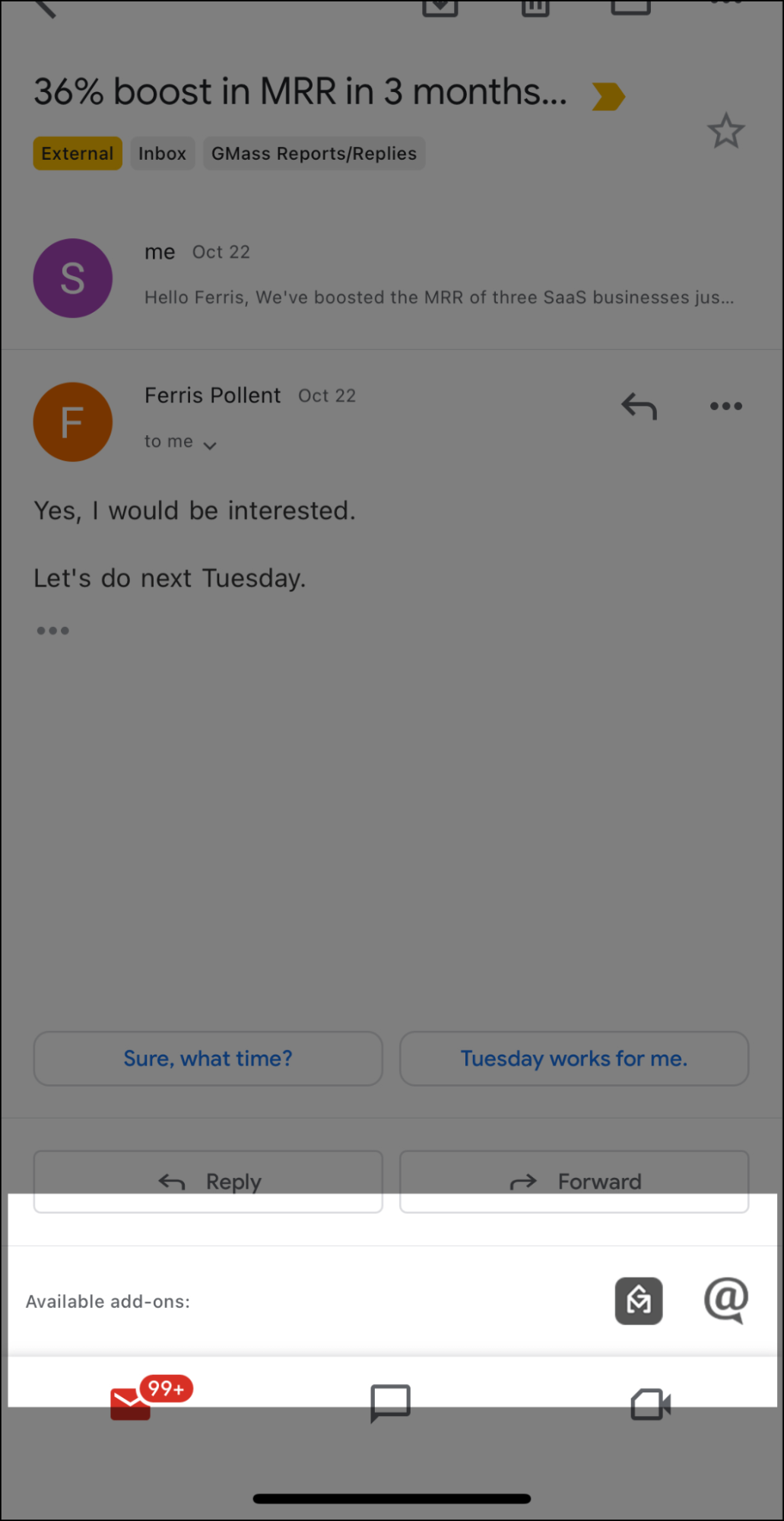See your available add-ons