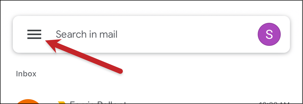 Opening the Gmail label/folder list