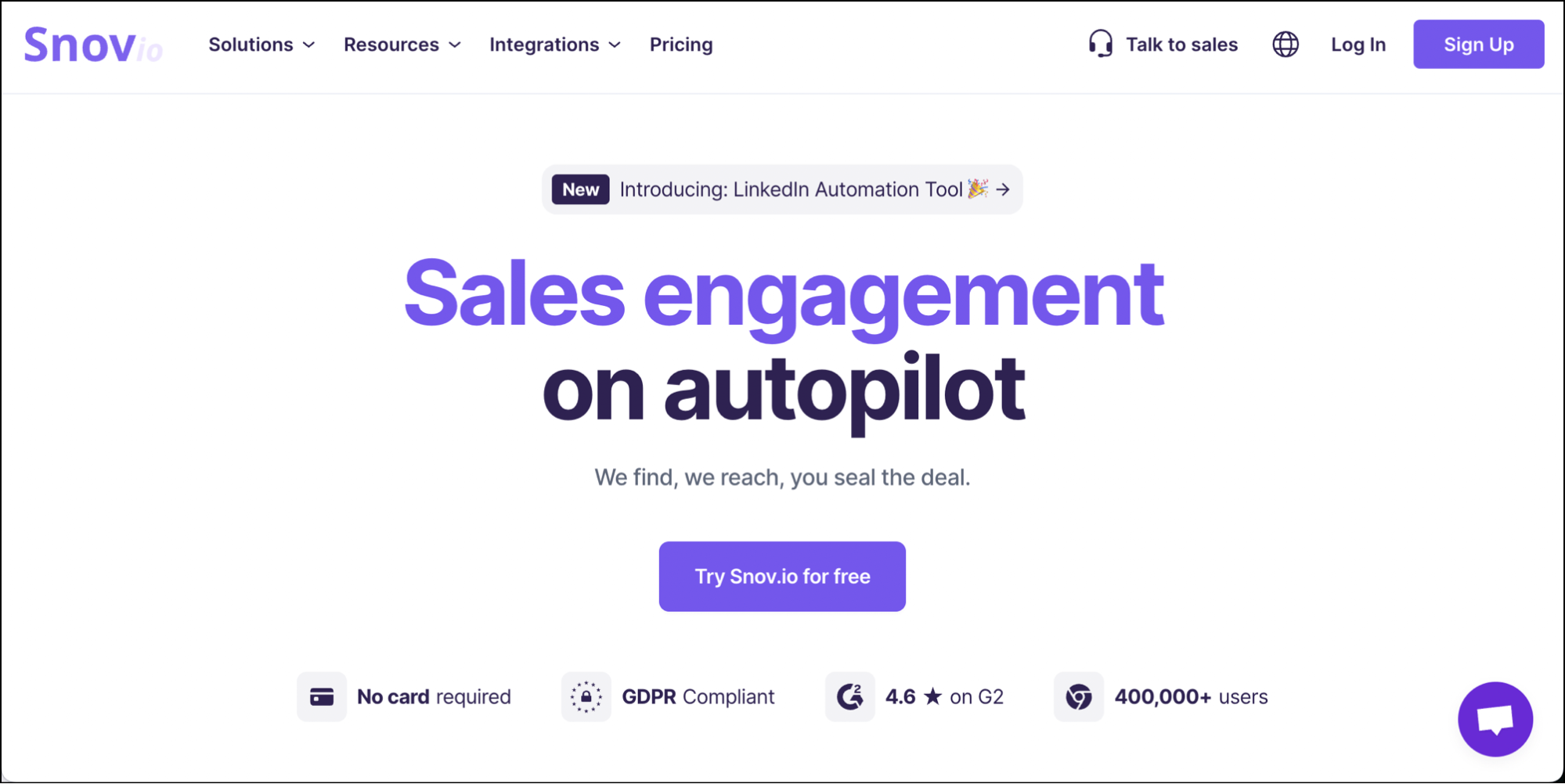 Snovio homepage