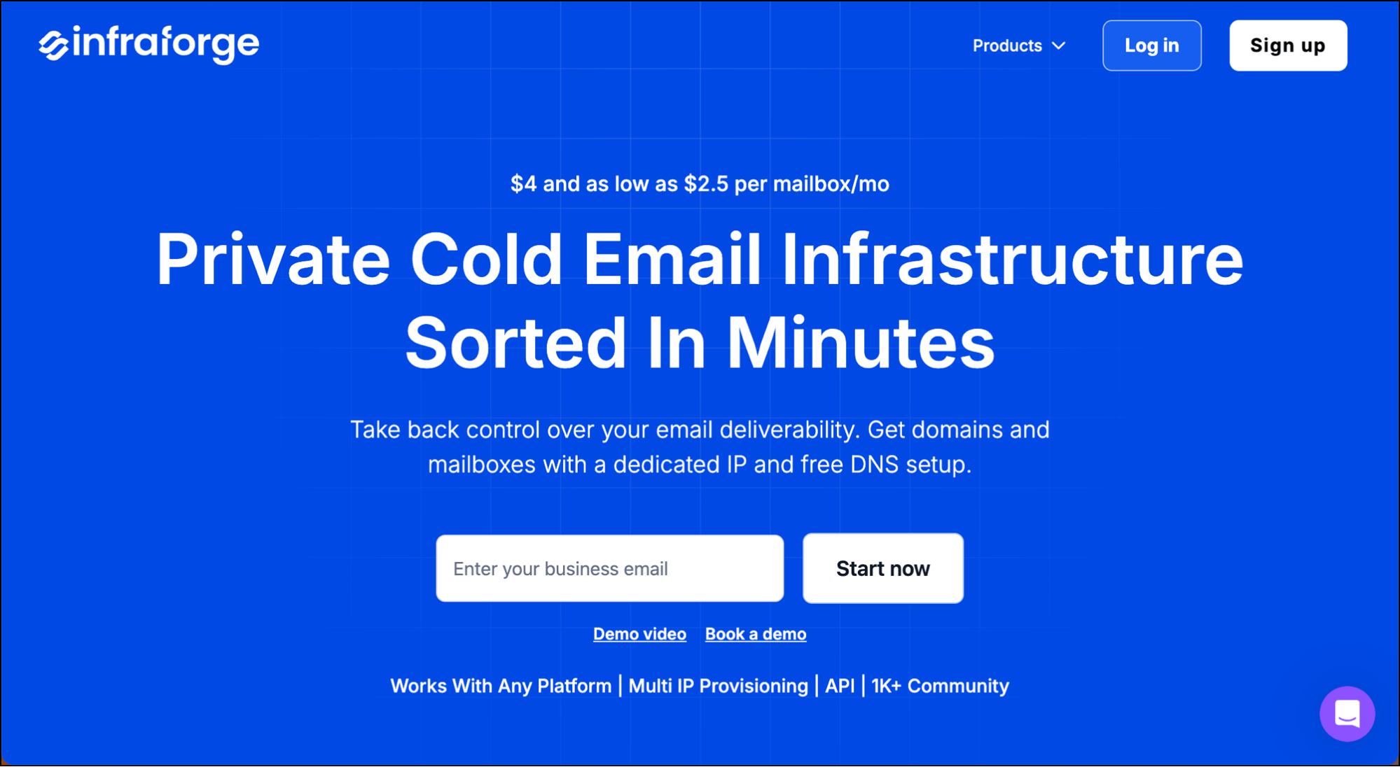 Infraforge homepage