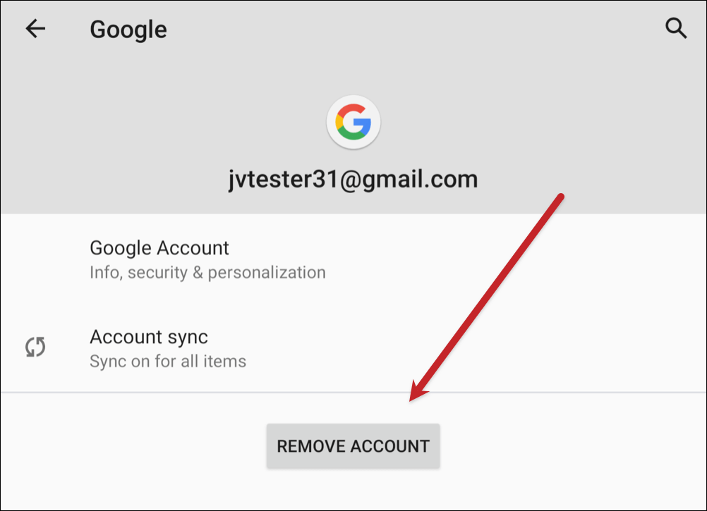 Tap on Remove Account