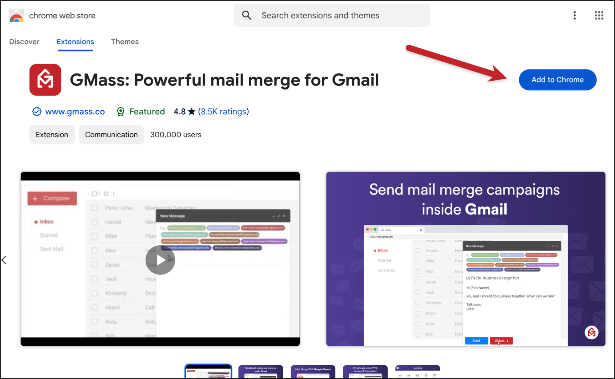 Add GMass to Chrome