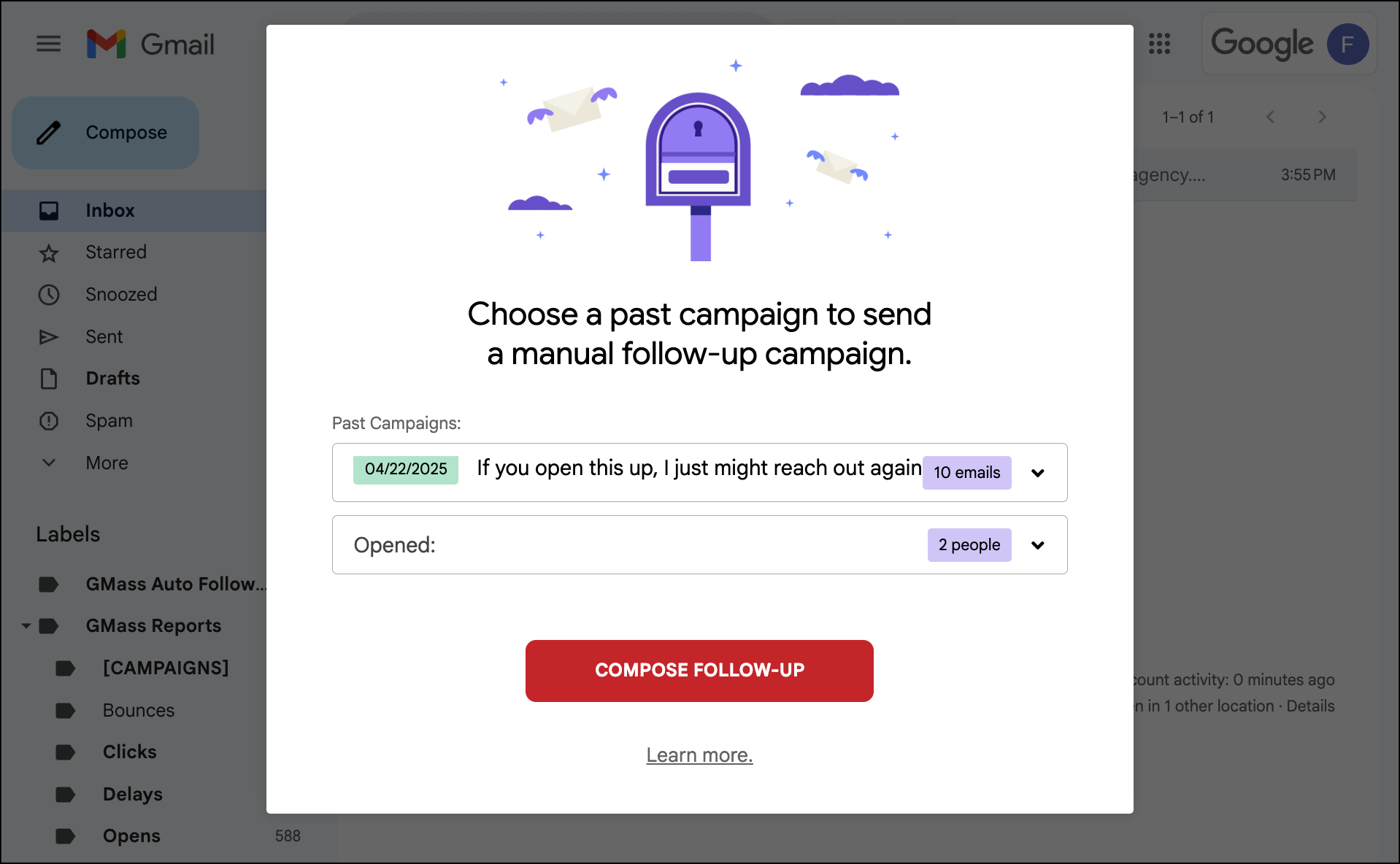 Choosing the behavior to base the campaign off of