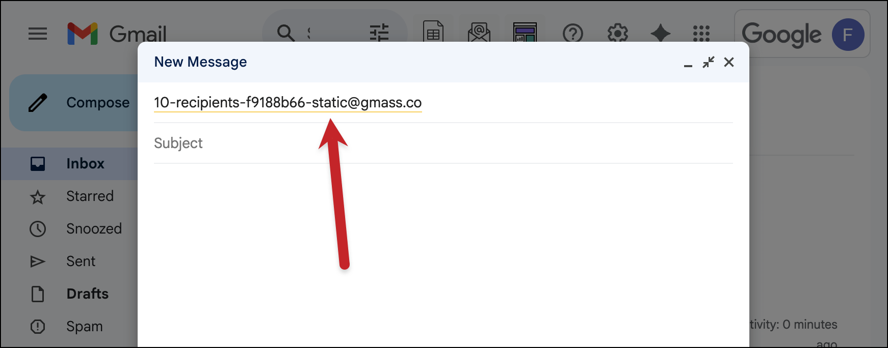 Static added to email address