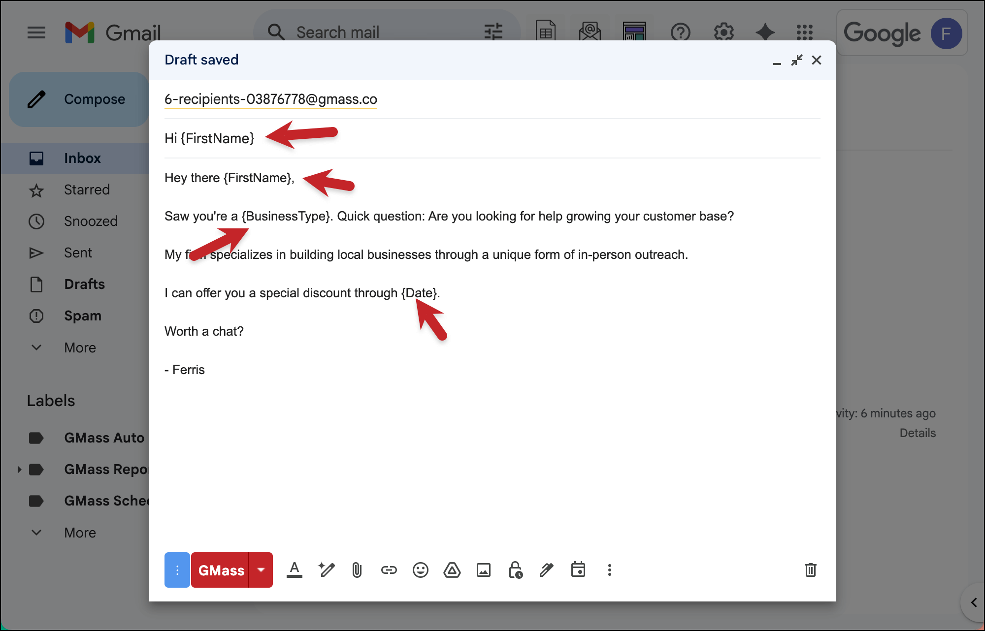 Use mail merge tags