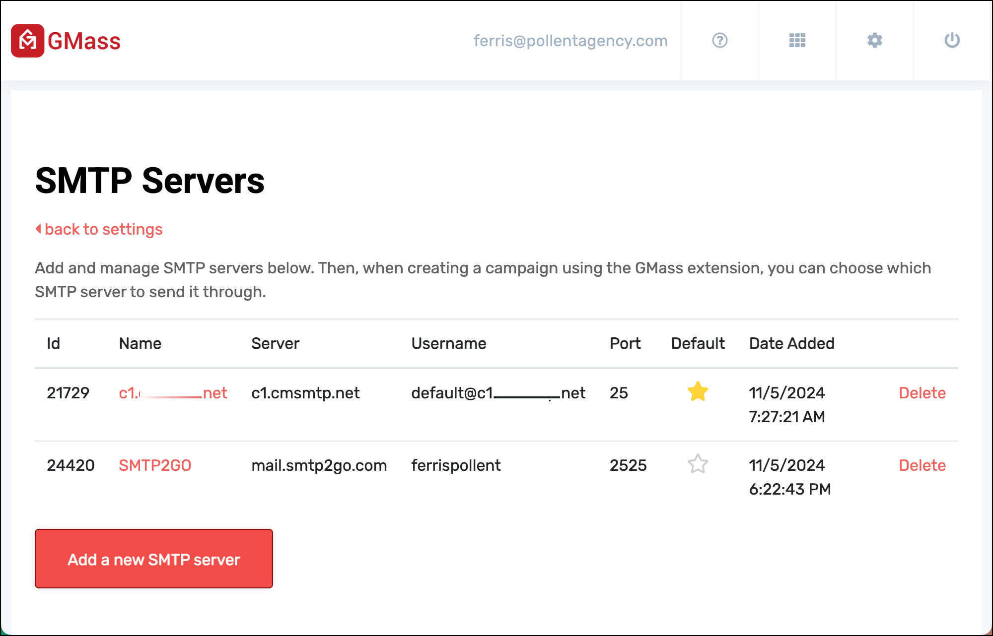 Break Gmail's limits using SMTP servers
