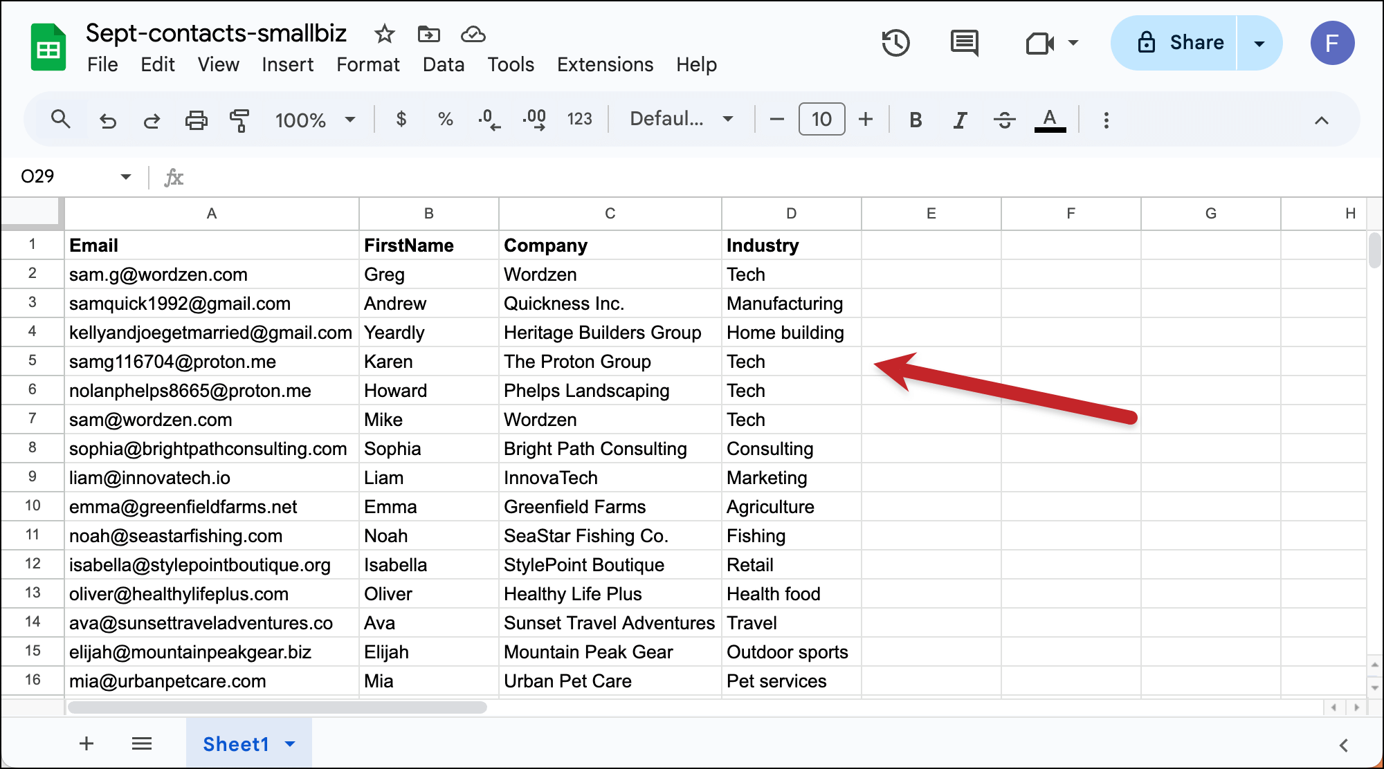 I capitalized my industry names