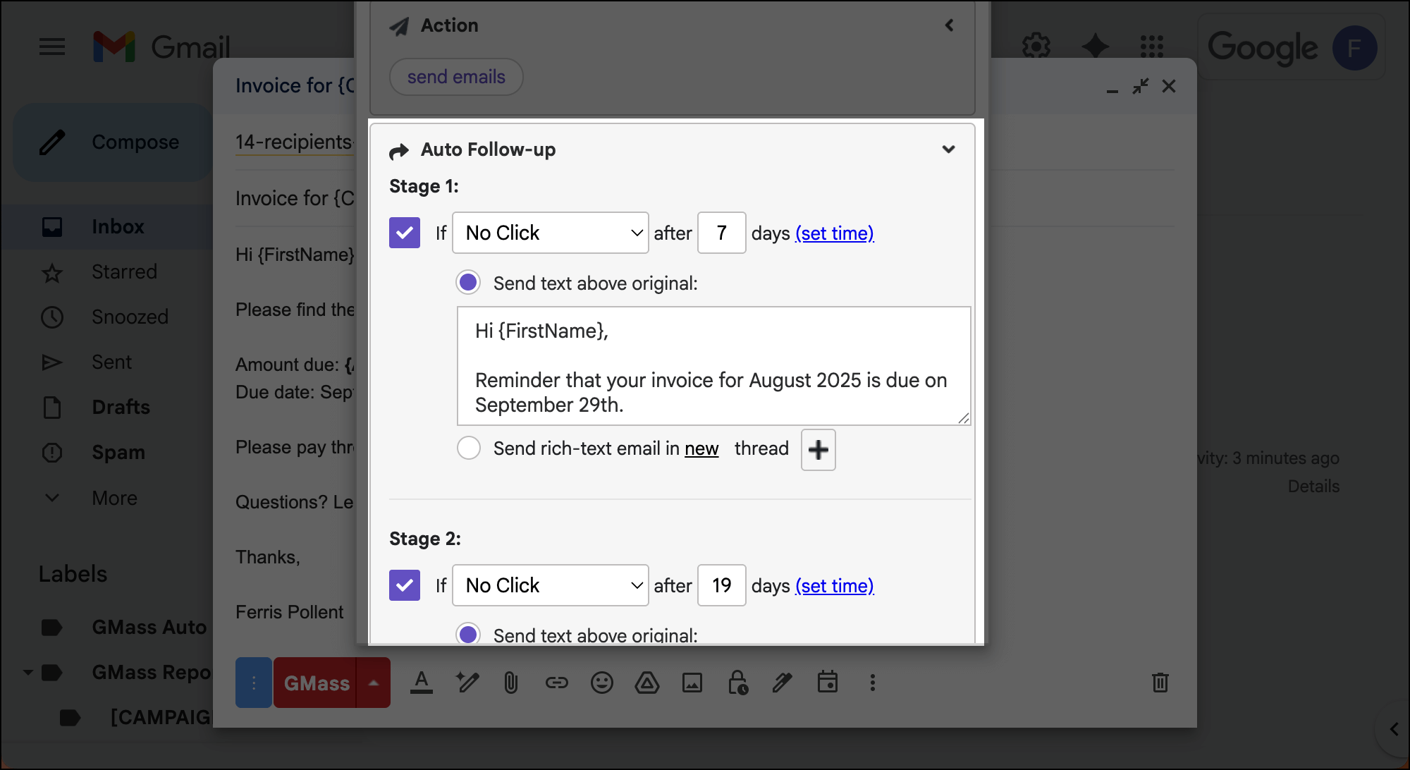 Set up automated follow-ups