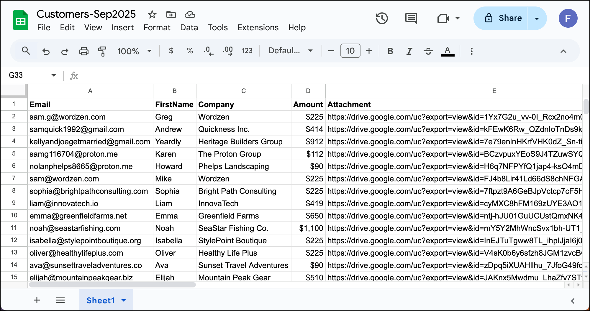 Set up your Google Sheet for invoicing
