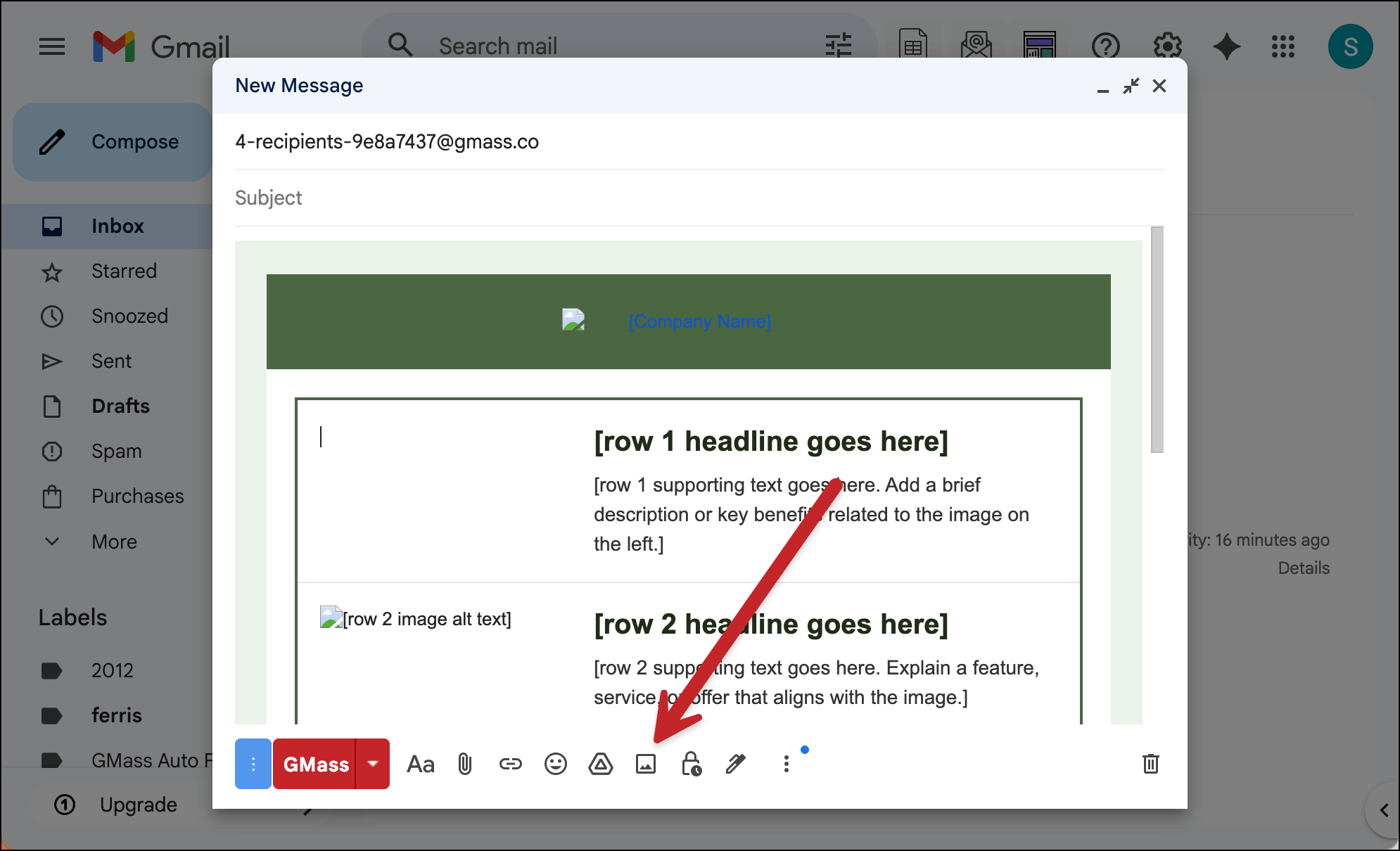Use Gmail's image uploader