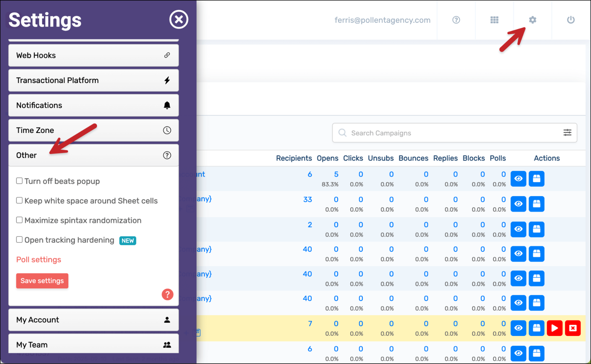 Set this up in the GMass dashboard