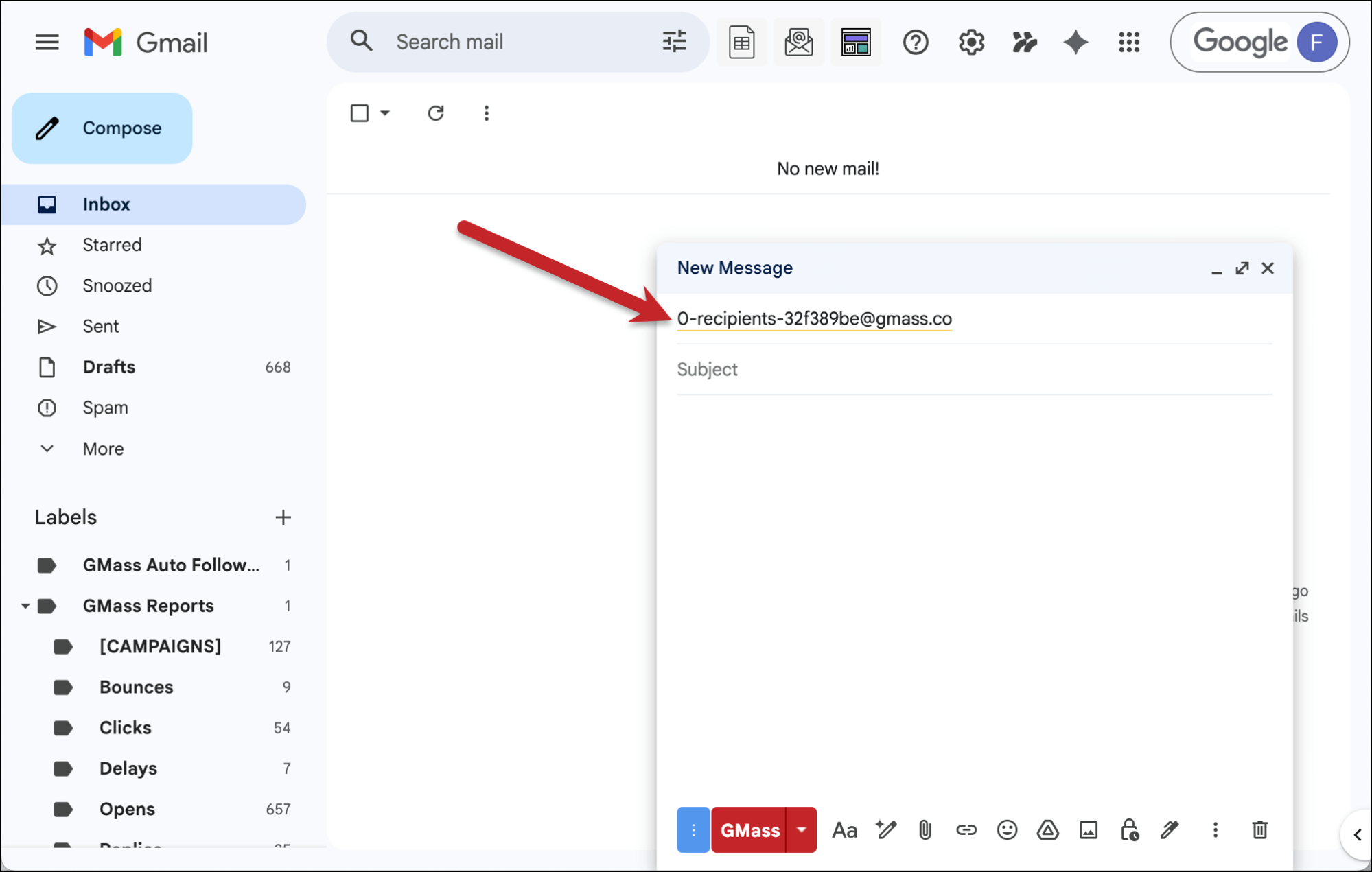 Your campaign will have 0 initial recipients