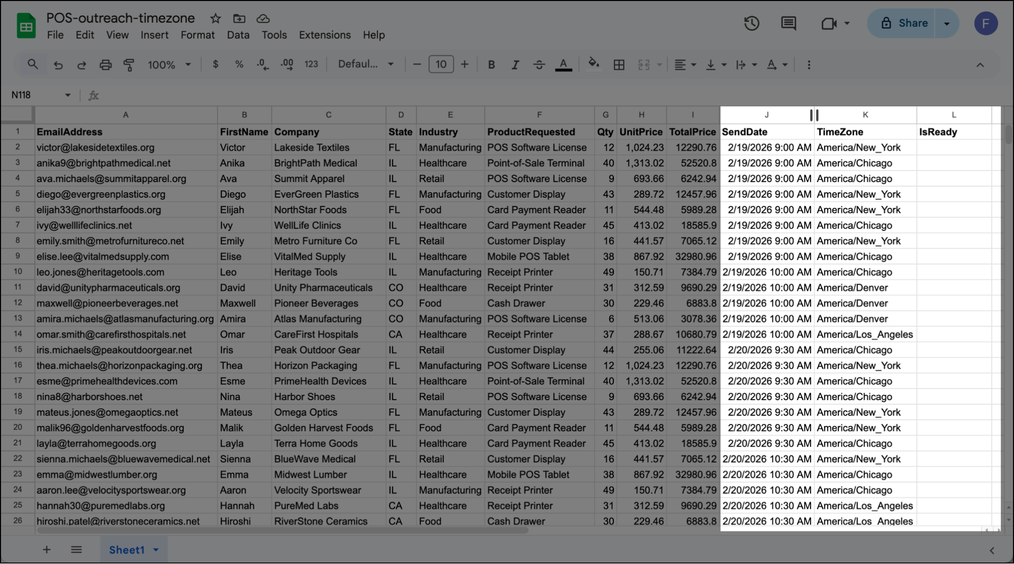 Add 3 columns to your Google Sheet