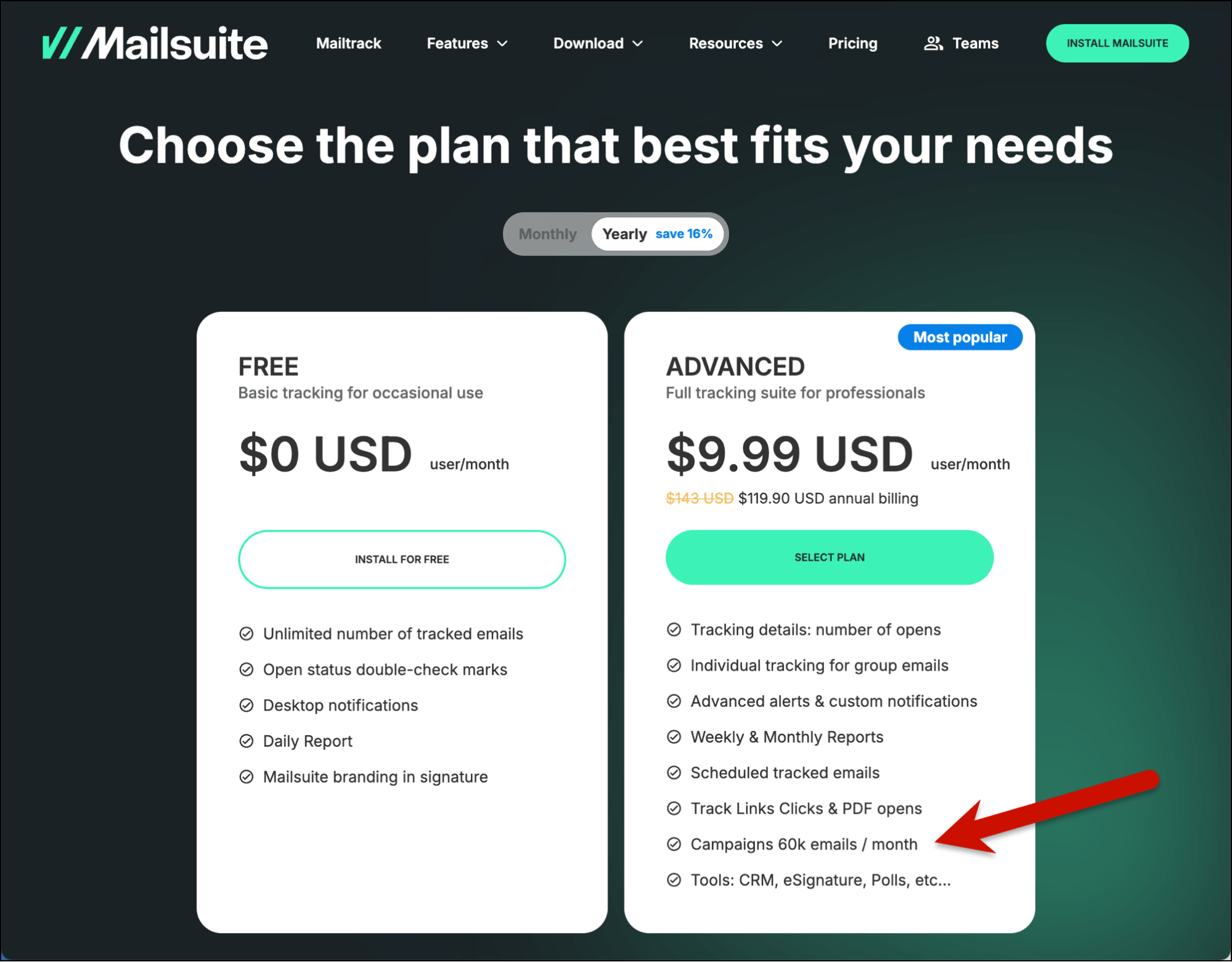 Mailsuite is tracking first but does have mail merge